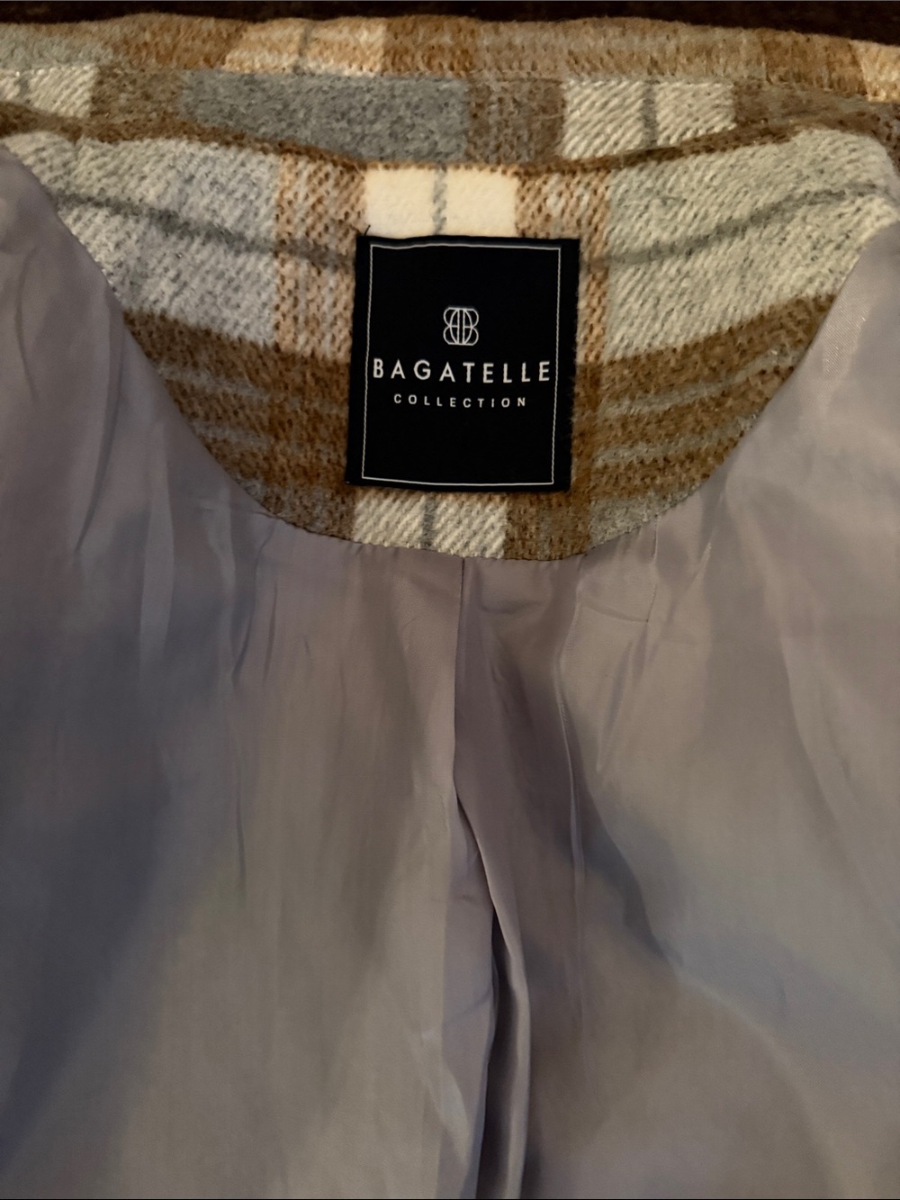 bagatelle Plaid Tailored Blazer in Beige and Taupe - Picture 5 of 10